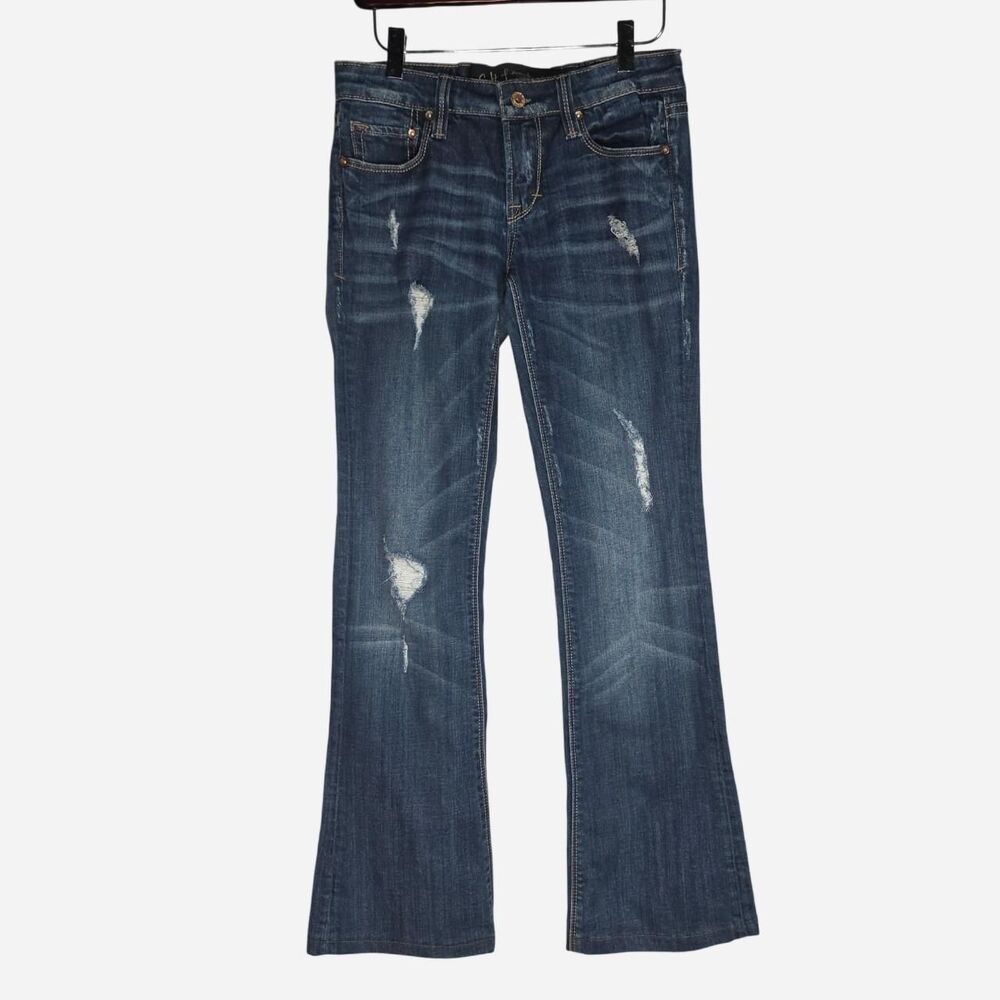 Cult Of Individuality Jeans Women 26 Blue Karma Straight Distressed Low Rise